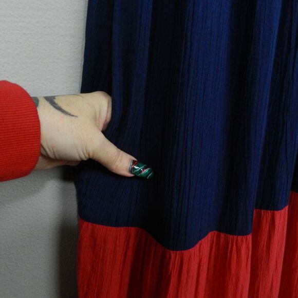 Old Navy Colorblock Tiered Maxi All Day Dress Size M Summer Beach Vacation Retro - Picture 7 of 11